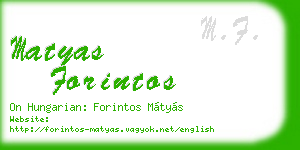 matyas forintos business card
