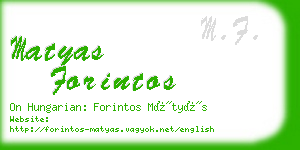 matyas forintos business card